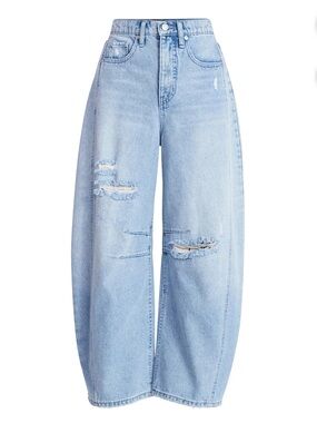 Scoop High-Rise Ankle Barrel Jeans Wide Leg Boyfriend Light Wash size 8